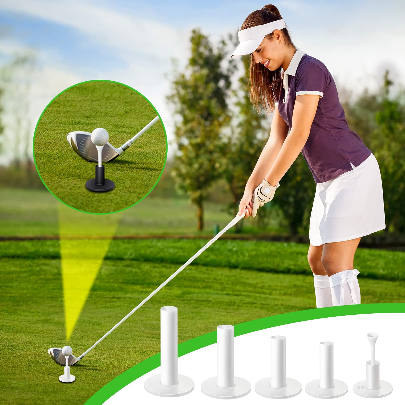 23 Pieces Rubber Golf Tees Set Golf Rubber Tees Holders For Driving Range Mats Value Tee Holder For Golf Hitting Mats And Indoor