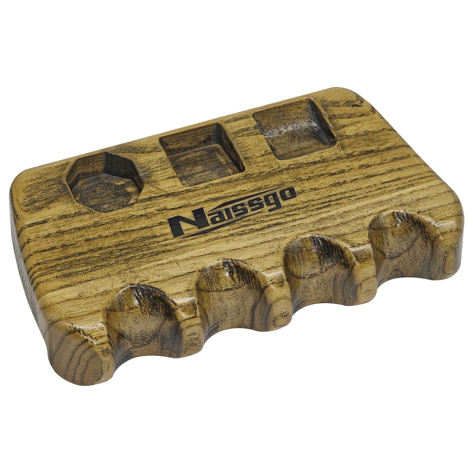 Naissgo Cue Rest Cue Stick Holder Pool Cue Holder(Wood, Vintage Color,4 Holes)