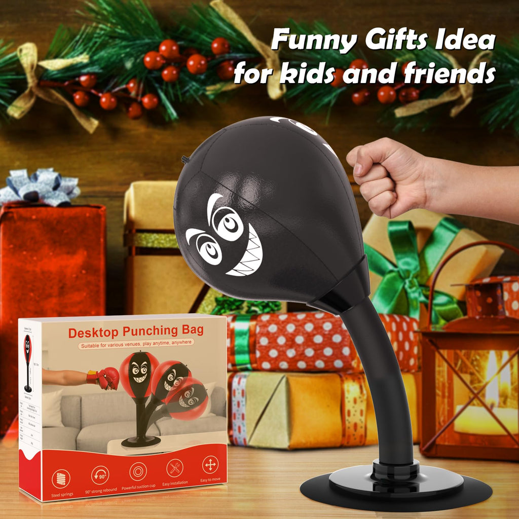 HZG Desktop Punching Bag, Stress Buster with Suction Cup for Office Table and Counters, Heavy Duty Stress Relief Ball, Desk Boxi
