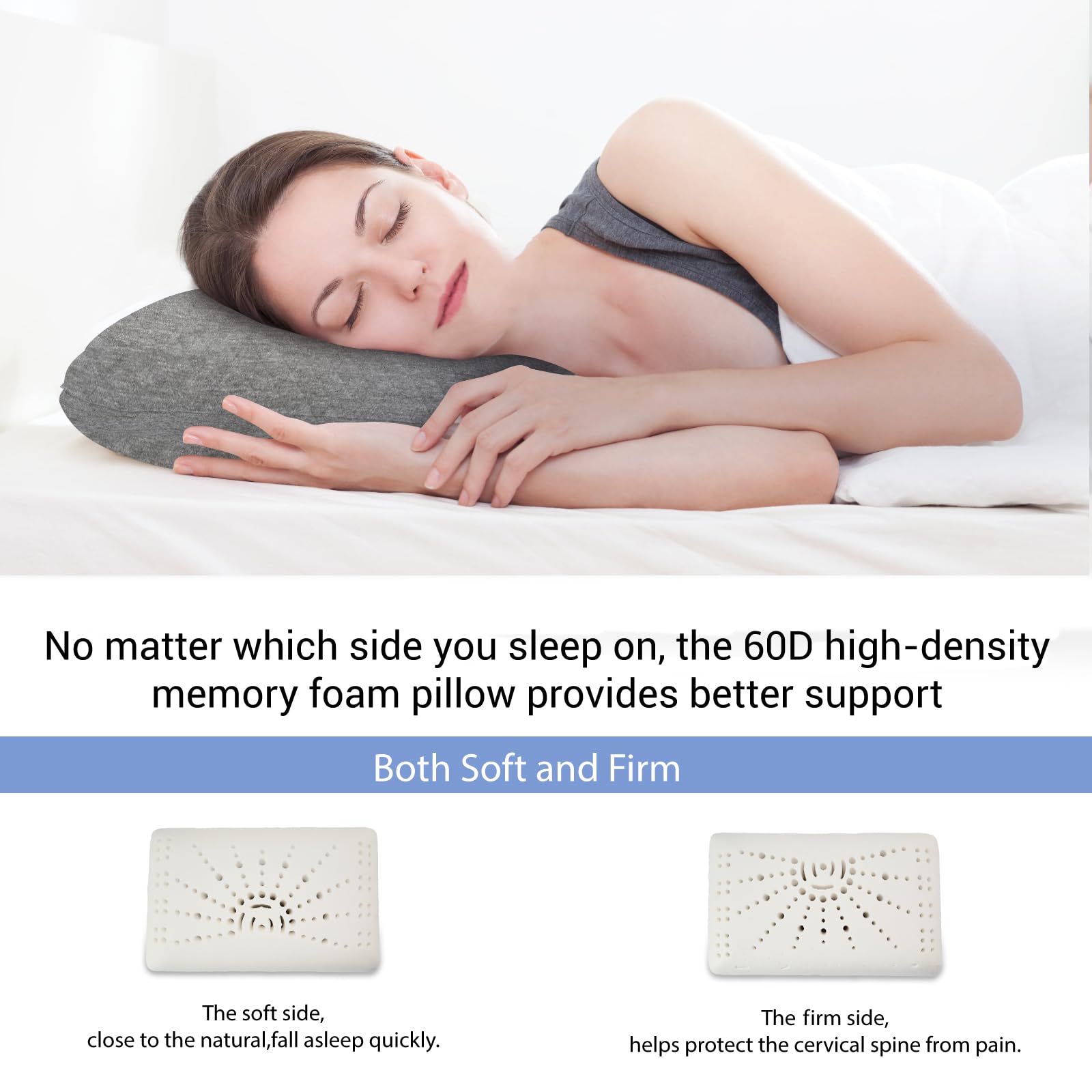 Lsffm Travel & Camping Memory Foam Pillow, Travel Essentials, Hammock Pillows With Double-Layered Pillow Cover, Easy To Clean, C