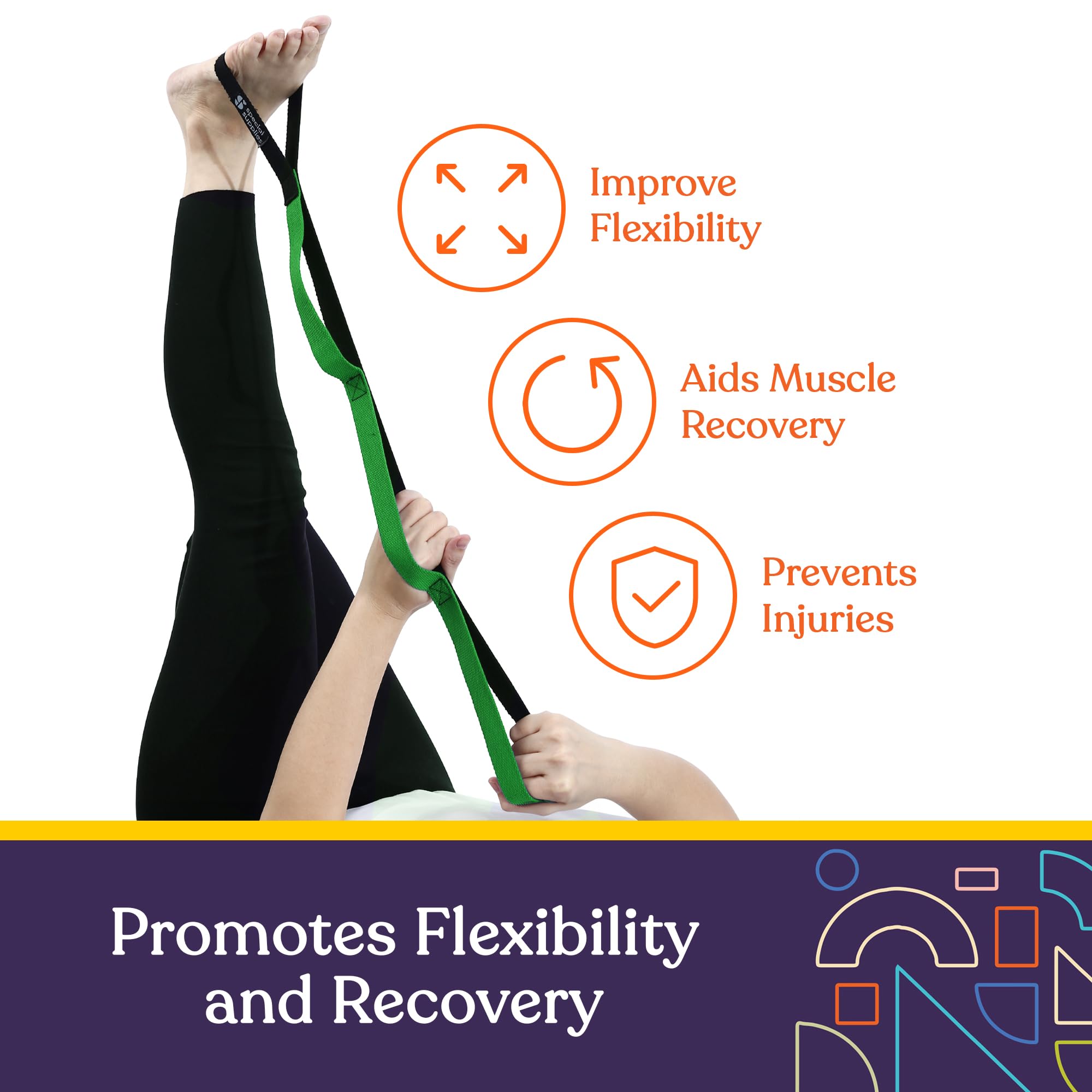 Special Supplies Yoga Strap For Stretching, Stability Training, Fitness, Flexibility, Physical Therapy, Home Workout Equipment,