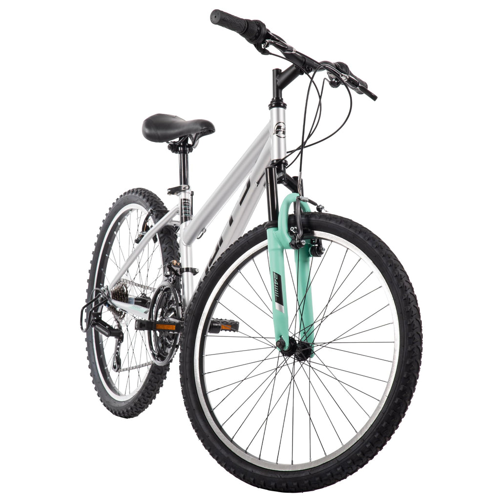 Huffy Stone Mountain 21-Speed Hardtail Ladies Mountain Bike, 24-Inch, Silver