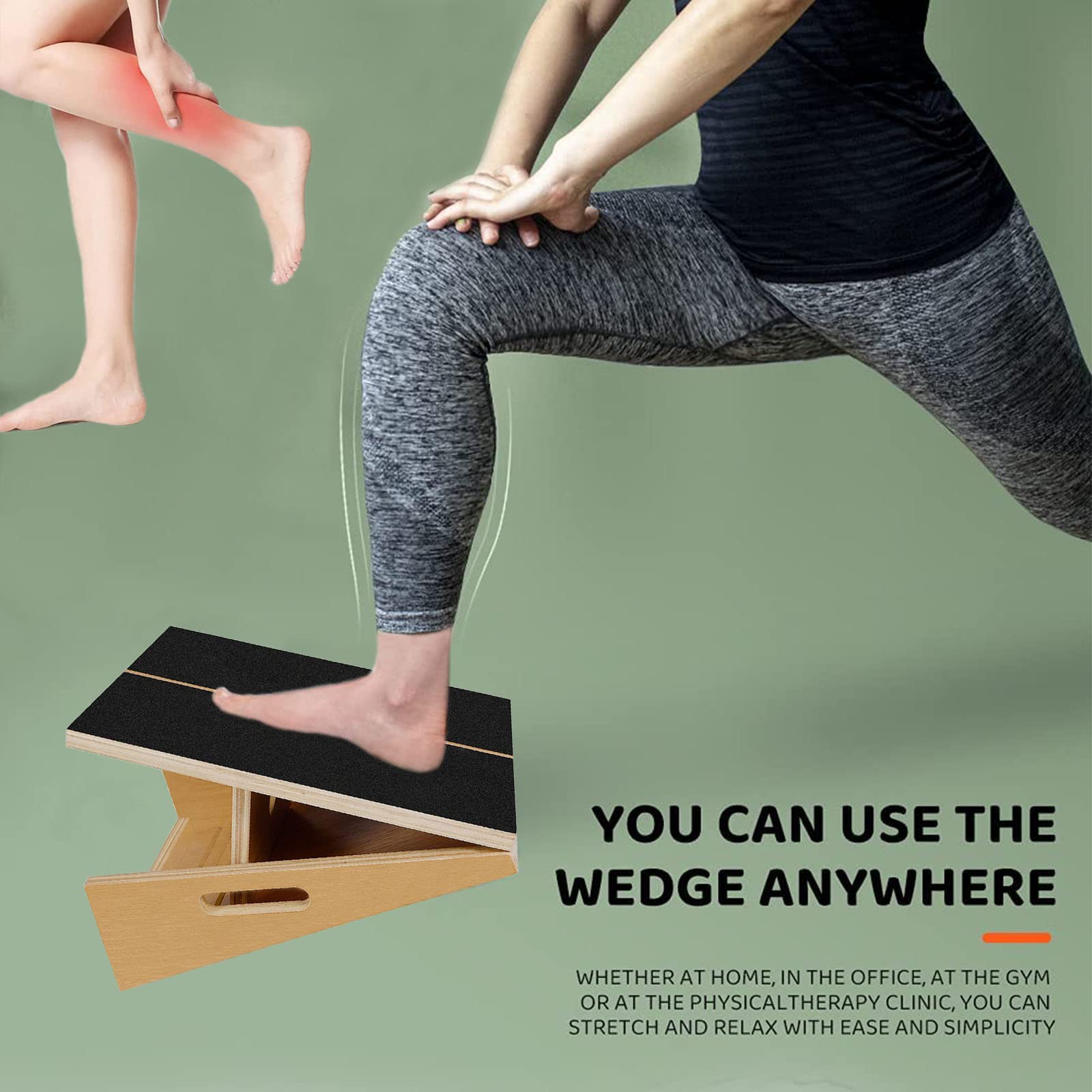 Slant Board For Calf Stretcher Squat Incline Stretch Calf Stretch Knees Foot Rest Adjuatable Wood Wedge For Ankle Leg Heel