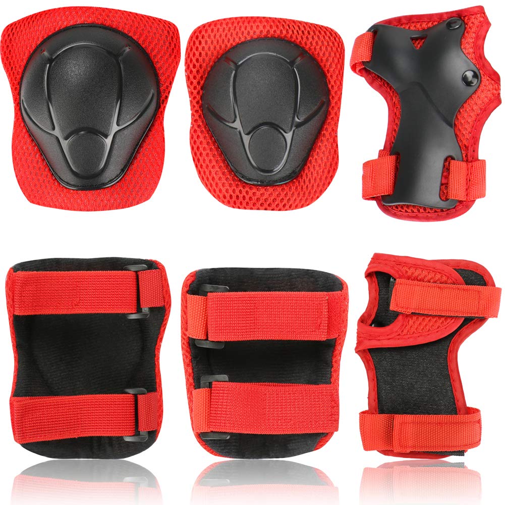 Kamugo Kids Youth Adjustable Sports Protective Gear Set Safety Pad Safeguard (Helmet Knee Elbow Wrist) Roller Bicycle Bmx Bike S
