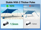 Beach Tent, Camping Sun Shelter 10 X 10Ft, With 4 Sandbags, Upf50+, Includes Sand Shovel, Ground Pegs & Stability Poles, Pop Up