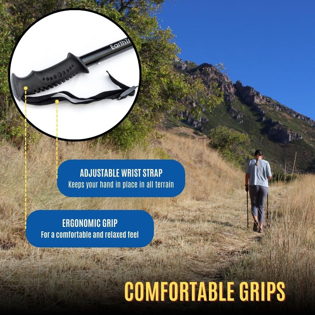 Earthtrekgear Folding Collapsible Travel Hiking Walking Trekking Pole/Shorter Womens Pole