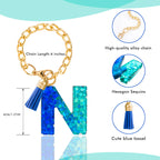 Letter Charm Accessories for Stanley Cup 1 PCS Cute Initial Keychain Handle Charm for Stanley Tumbler for Women Blue Letter N