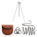 GOLDACE Stainless Steel Camping Gear and Equipment - Campfire Cooking Accessories Set - Radiate Portable Round Cookware - Dutch 