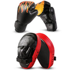 Odoland 2-In-1 Boxing Gloves And Punching Mitts Set For Kids, Boxing Mitts Focus Pads, Kids Boxing Fight Gloves For Boxing, Kick