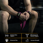 FITFIV Lifting Straps for Weightlifting, Lifting Wrist Straps for Gym Strength Training, Neoprene-padded Wrist Cushion - Men & W