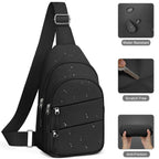 Tuwubi Crossbody Bags for Women, Sling Bag for Men, Small Hiking Backpack Anti Theft Lightweight for Outdoors Travel (M, Black)