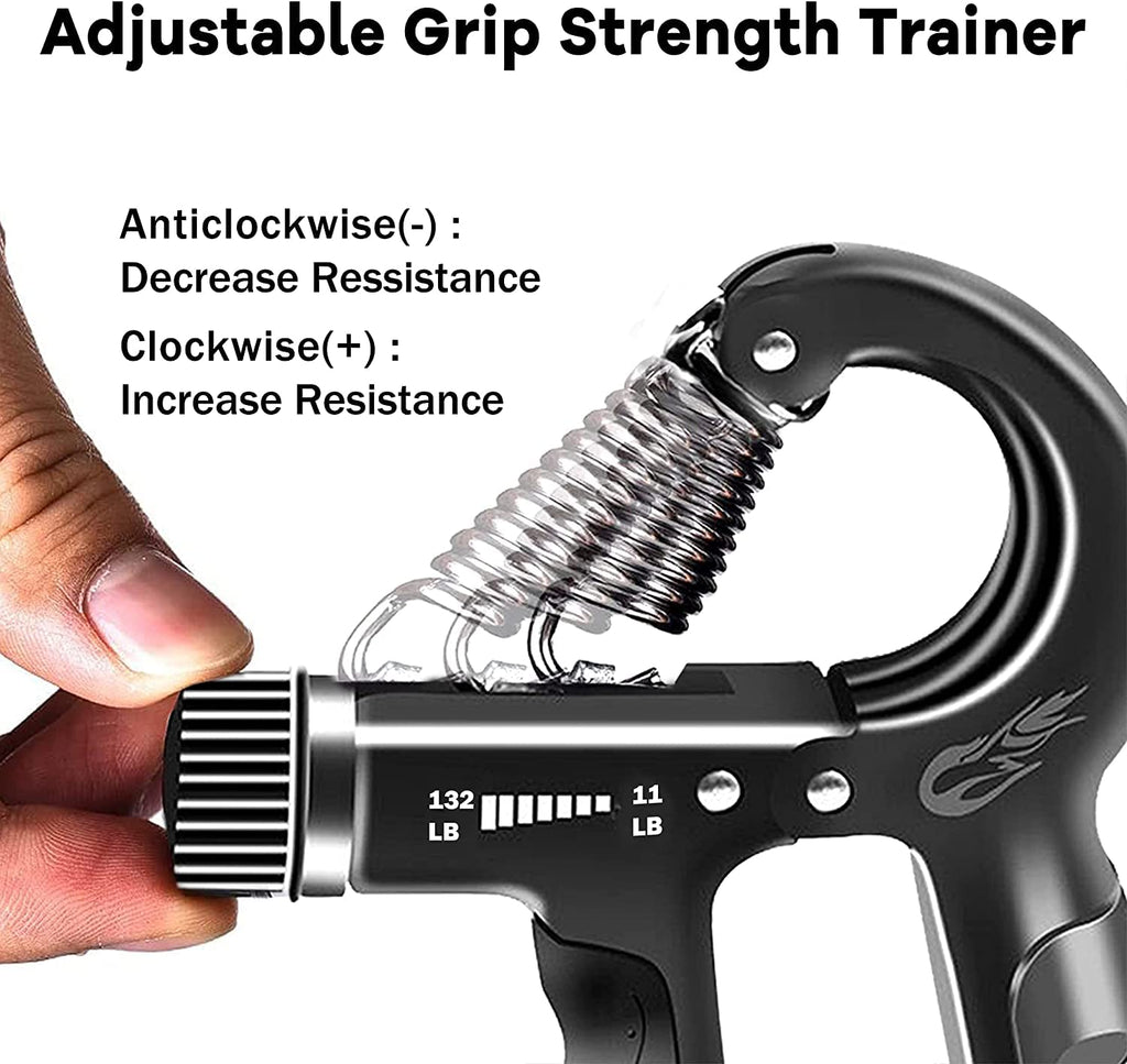 Flyfe Grip Strength Trainer Kit (5 Pack), Forearm Strengthener, Hand Squeezer Adjustable Resistance, Finger Stretcher, Grip Ring