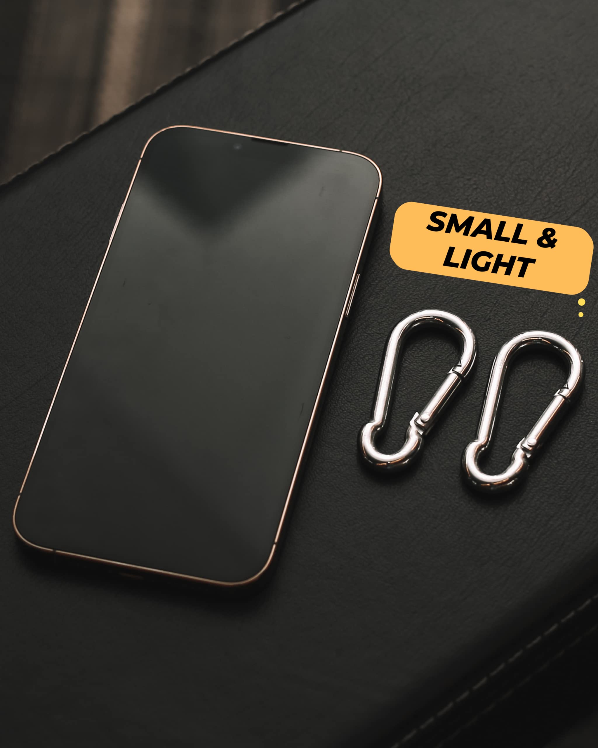5 Pack - Multipurpose Heavy Duty Carabiner - Snap Hooks - Small Carabiner Clip - Large Carabiner Clip - Clips For Keys - Carribe