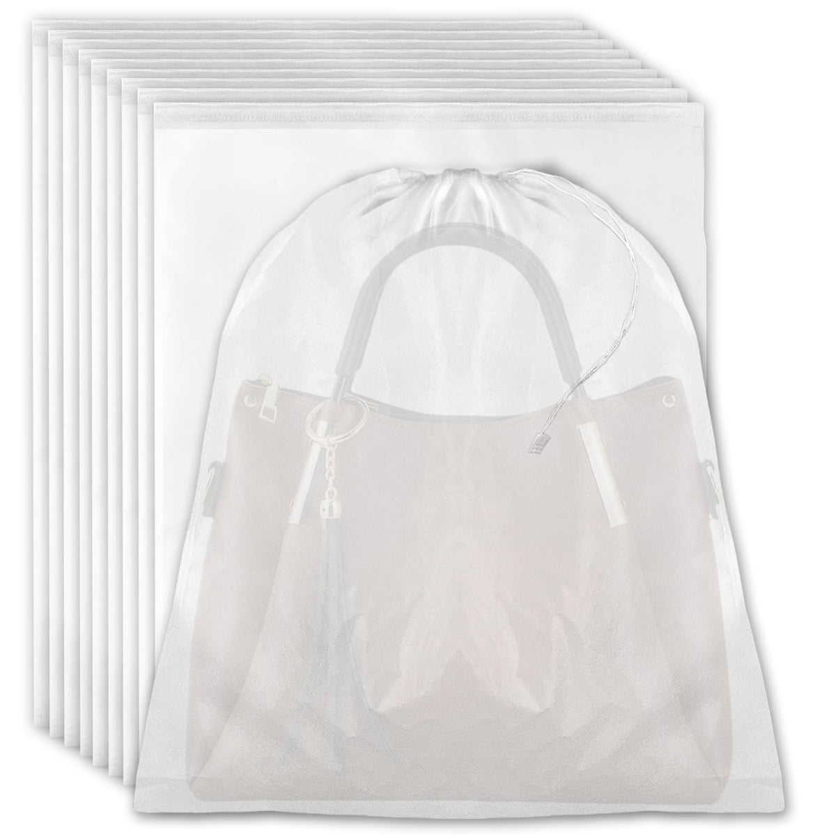 10Pcs Dust Bags For Handbags  Purse Dust Protector With Rope For Storage NonWoven Handbag Travel Organizer, 16 * 19Inch