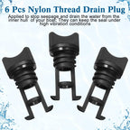 Boao  Nylon  Kayak  Drain  Plugs  Thread  Drain  Plugs  For  Kayak  Dinghy  Canoe  Boat (Red, 6 Pieces)
