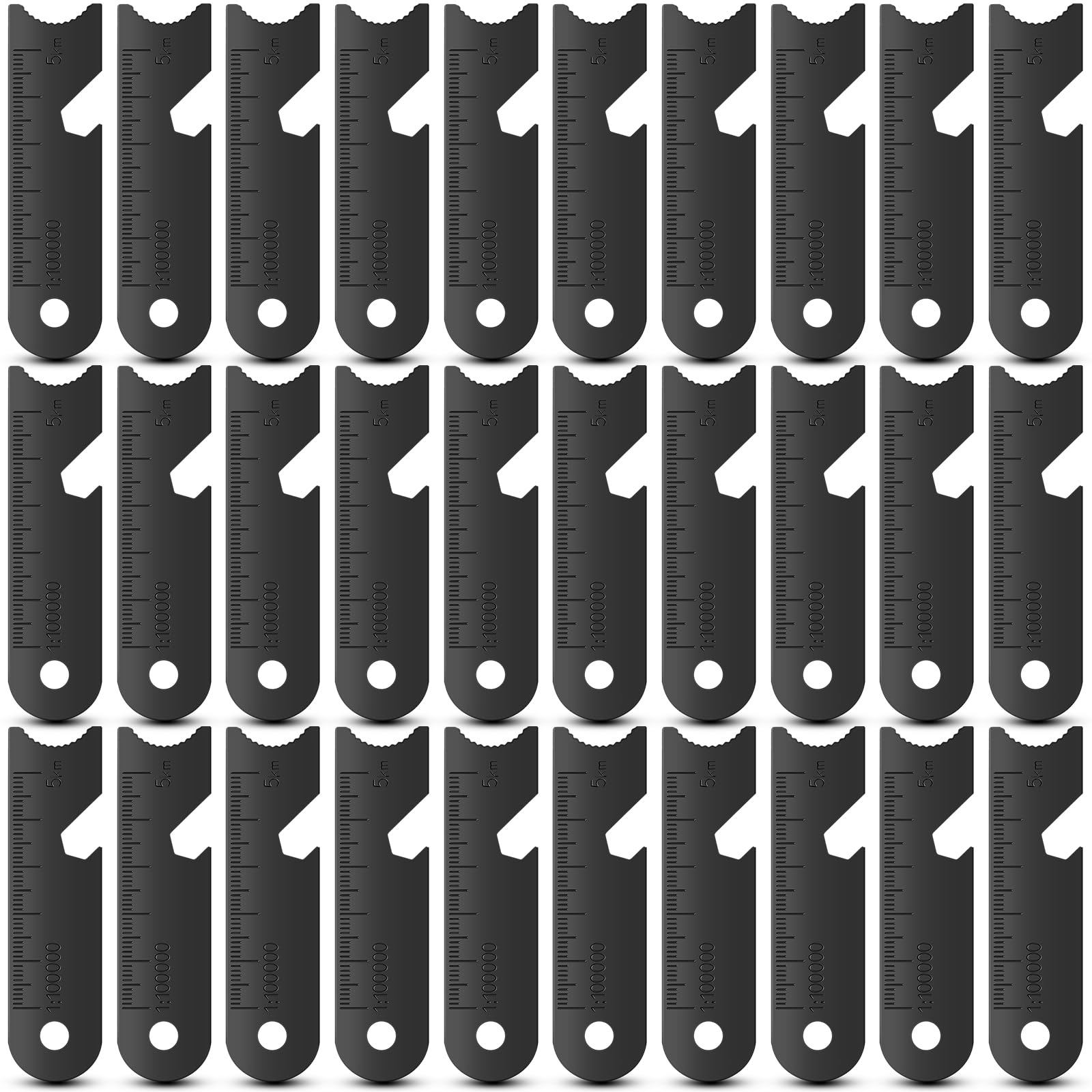Bbto 30 Pcs Striker Scraper Ferrocerium Rod Scraper Steel Ferrocerium Rod Striker Flint Fire Starter With Keychain Ring For Surv