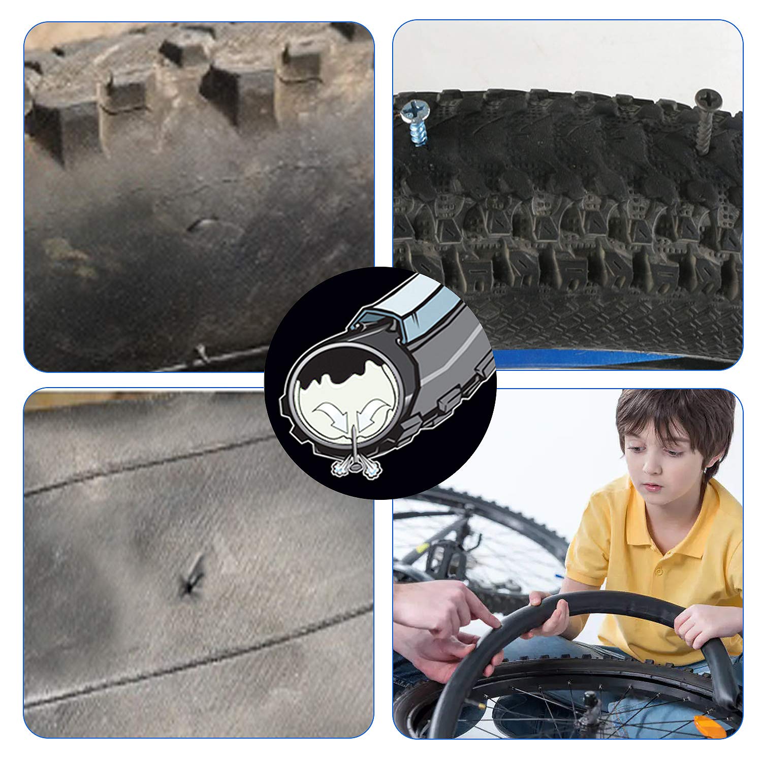 2-Pcs 20'' X 4.0/4.50'' Self Sealing Fat Tire Tubes Av Schrader Vavle Super Automatic Repair, Self-Sealing, Puncture Resistant C