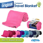 Cloudz Cozy Compact Airplane Travel Blanket For Your Flight, Car, Camping, Home Or Comforting Warmth Anywhere! - Light Pink
