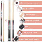 Kmise Pool Stick Set of 5, 58 Inch Pool Cue Stick,Snooker Play Billiard Pool Sticks for Men Professional,17oz 18oz Pool Stick fo