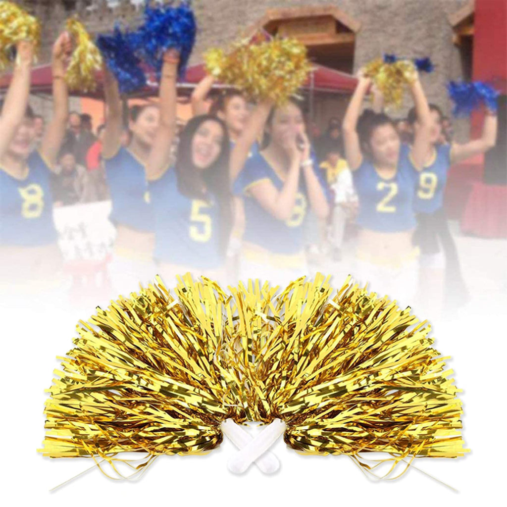 Dilibra 24Pcs Metallic Cheerleading Pom Poms, Cheerleaders Cheer Pom Poms Cheering Squad Hand Flower For Kids Adults Team Spirit