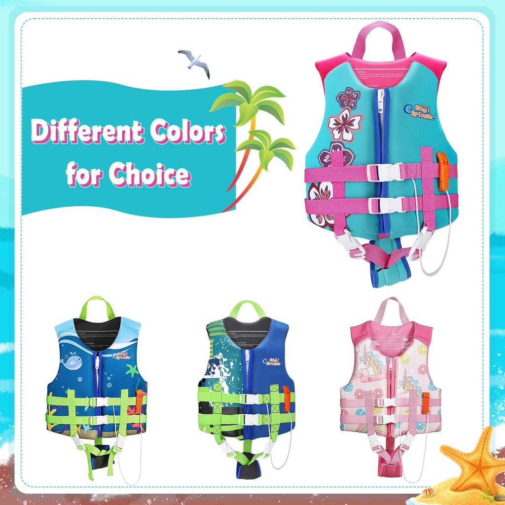 Heysplash Life Jacket For Kids, Child Size Watersports Swim Vest Flotation Device Trainer Vest With Survival Whistle, Easy On An