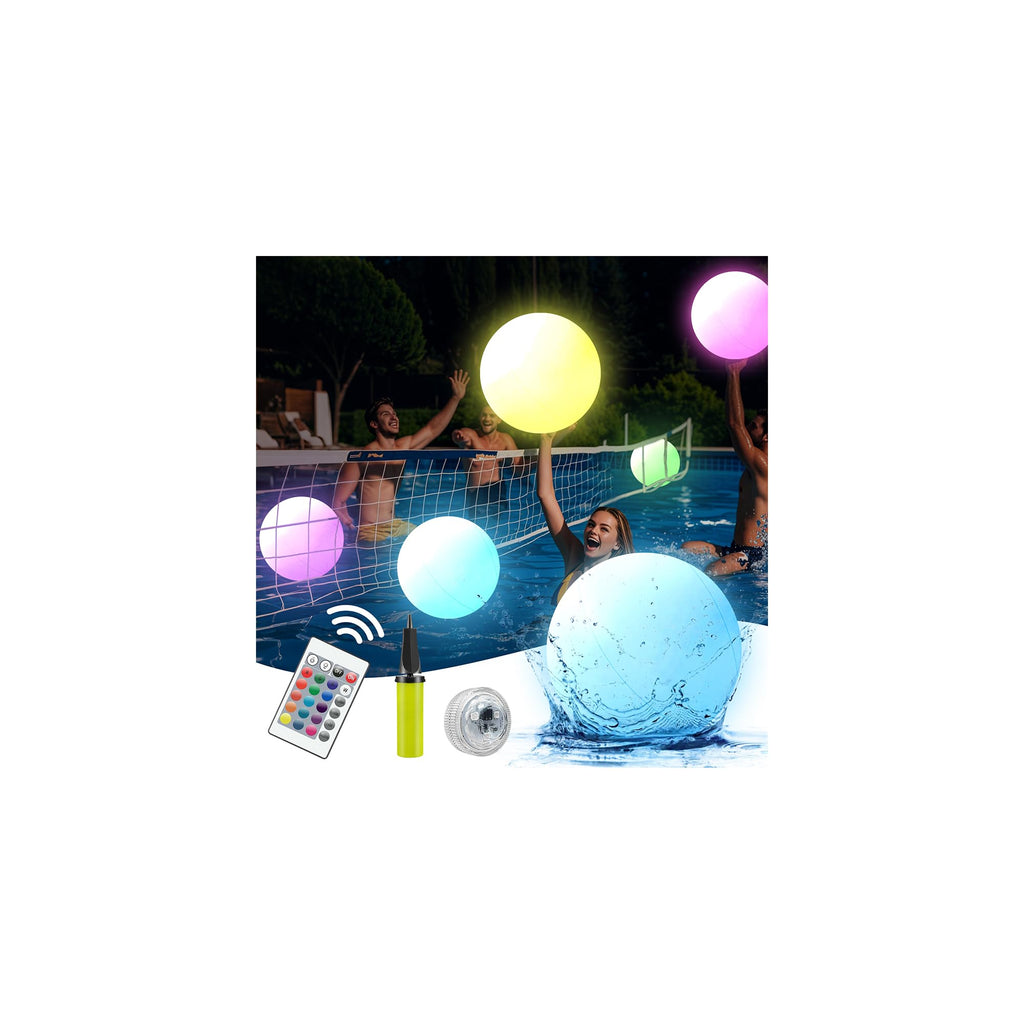 Naldoxyn Pool Toys,Led Beach Ball With Remote Control,12In Beach Balls With 16 Colors Lights And 4 Light Modes,100Ft Control Dis