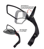 Hafny New Handlebar Bike Mirror, Hd,Blast-Resistant, E-Bike Mirror, Glass Lens, Hf-Mr095 (Silver Left)