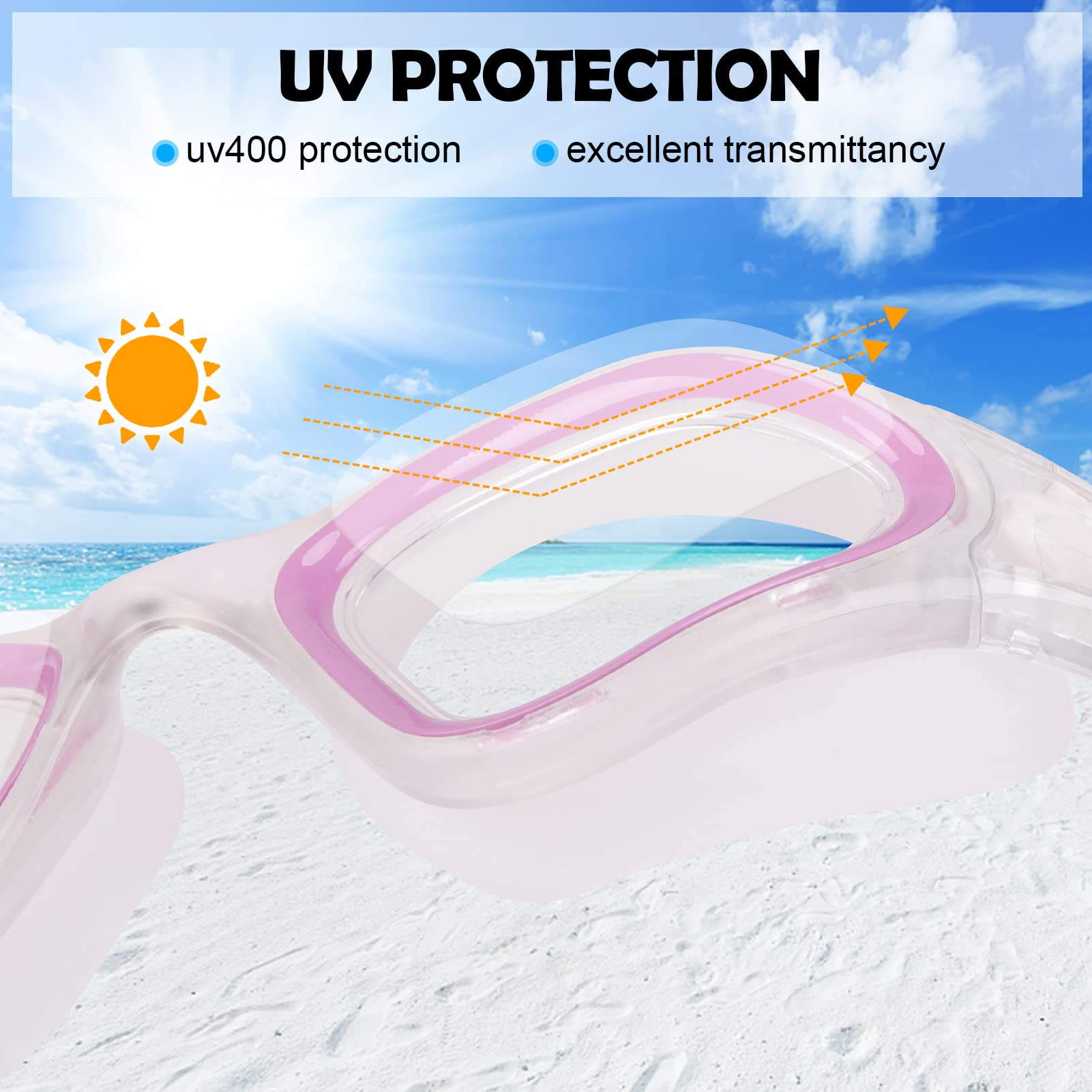 Win.Max Swimming Goggles Swim Goggles Anti Fog Anti Uv No Leakage Clear Vision For Men Women Adults Teenagers (Purple/Non-Polari
