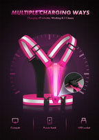 Fokia Kunbio Led Reflective Running Vest Gear,Light Up Vest Runners Night Walking Usb Rechargeable,Up To 11Hrs Light With Adjust