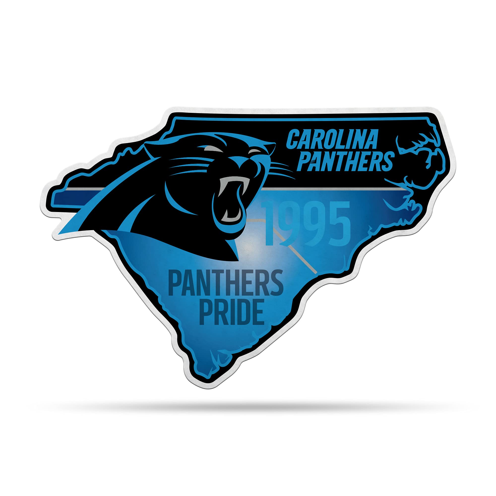 Rico Industries Nfl Carolina Panthers State Shape Shape Cut Pennant - Home And Living Room D  Cor - Soft Felt Ez To Hang 18X0.10