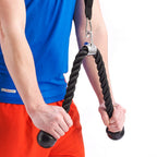 Black Mountain Products Cable Machine Attachment Combo - V Bar And Tricep Rope, Silver