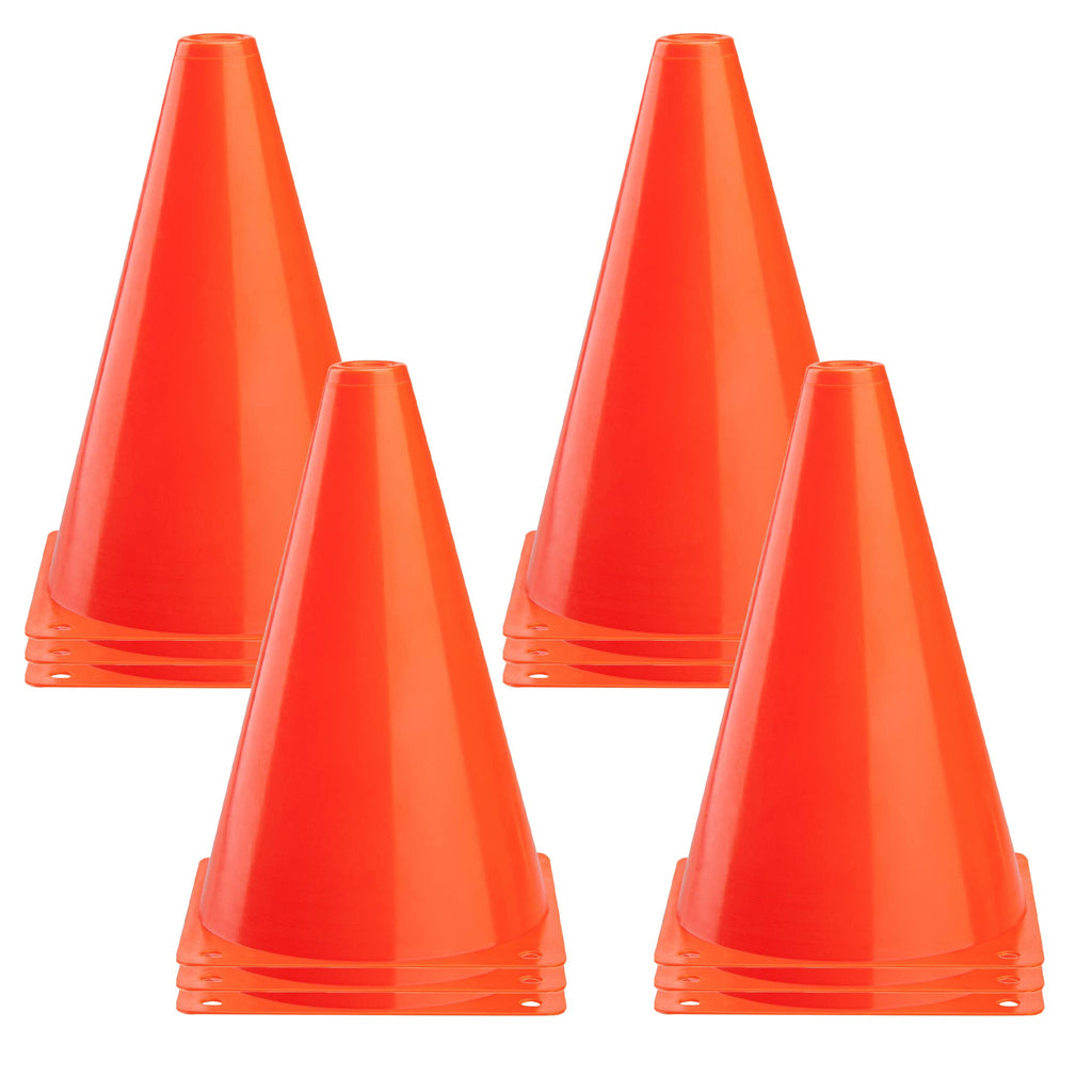 Cartman 9 Inch 12 Pack Plastic Training Cones Traffic Cones, Indoor Outdoor And Festive Events Field Marker Agility Cones For So