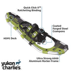 Yukon Charlie'S Sherpa Snowshoe Kit, 9-Inch X 30-Inch, Includes Snowshoes, Trekking Poles And Travel Bag