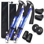 Covacure Trekking Poles Collapsible Hiking - Aluminum Alloy 7075 Sticks With Quick Lock System, Telescopic, Collapsible, Ultrali