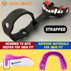 Oral Mart Vampire Fangs Strapped Youth Mouth Guard For Kids - Sports Mouthguard With Strap For Ice Hockey, Football, Lacrosse, T