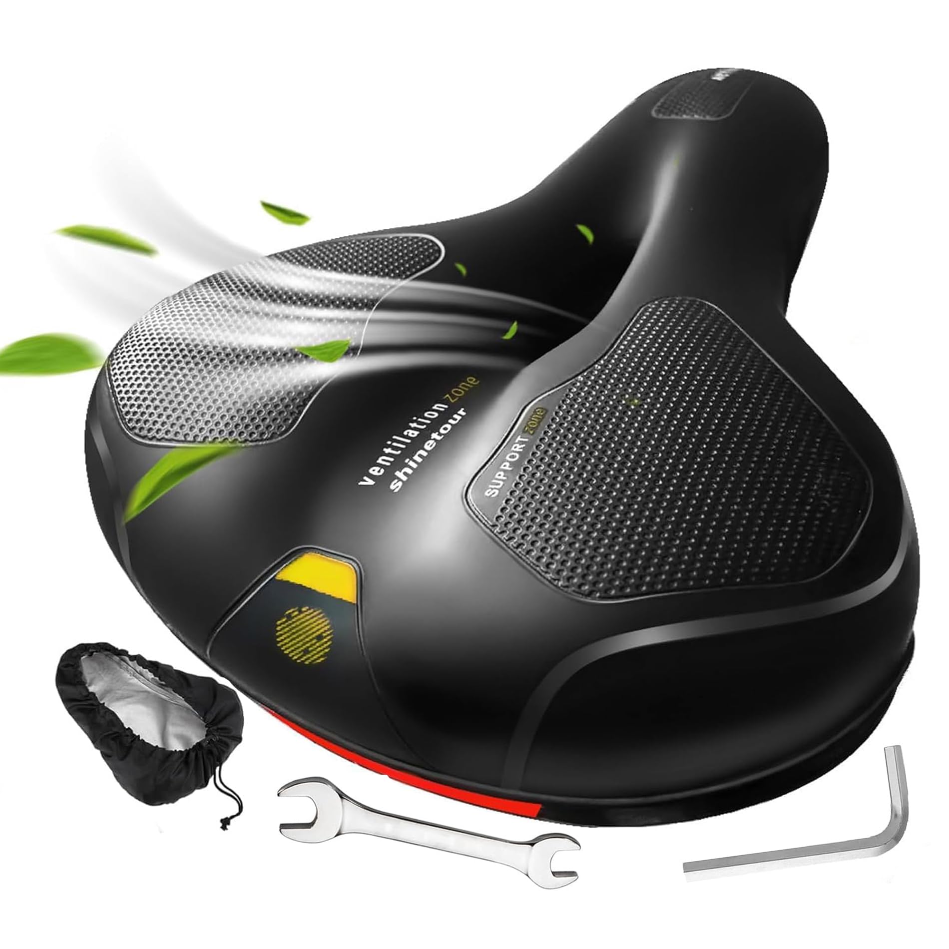 Comfort Bike Seat Cushion for Women Men, Bike Saddle with Memory Foam Padded,Waterproof Wide Bicycle Seat for Stationary, Exerci