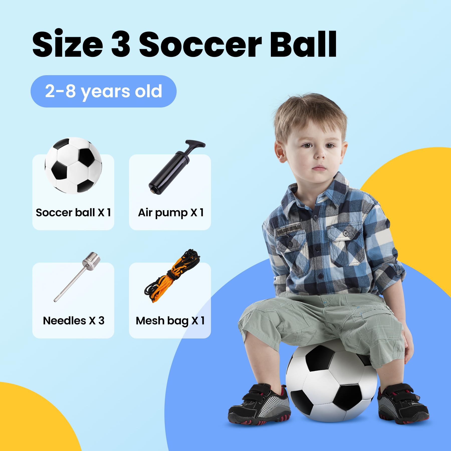 Inpodak Soccer Ball For Kids Size 3 Classic Soccer Ball Toddler Soccer Ball Children Sports Ball With Hand Pump
