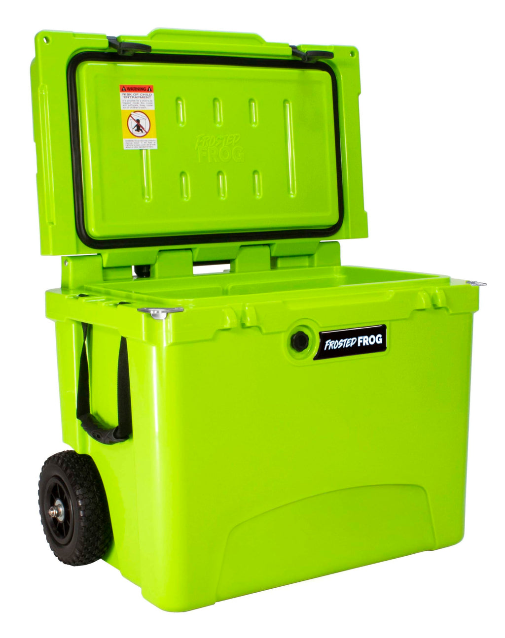 Frosted Frog Original Green 60 Quart Ice Chest Heavy Duty High Performance Roto-Molded Commercial Grade Insulated Cooler With Te
