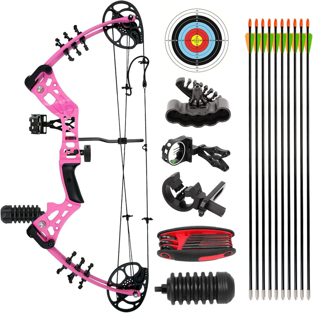 Akchoer Compound Bow And Arrow Kit Youth Bow And Arrow Set, 15-45 Lbs Draw Weight, 18-29 Draw Length, Right Handed Bow For Begin