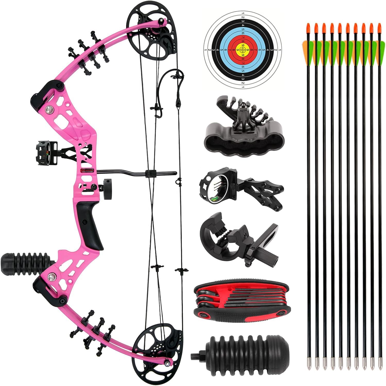 Akchoer Compound Bow And Arrow Kit Youth Bow And Arrow Set, 15-45 Lbs Draw Weight, 18-29 Draw Length, Right Handed Bow For Begin