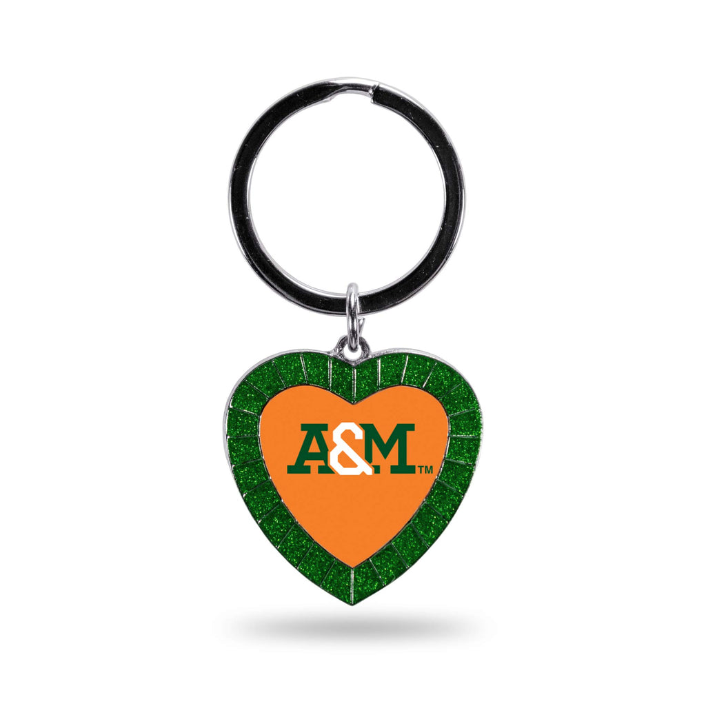Rico Industries Ncaa Florida A&M Rattlers - Famu Green Team Color Rhinestone Heart Keychain