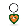 Rico Industries Ncaa Florida A&M Rattlers - Famu Green Team Color Rhinestone Heart Keychain