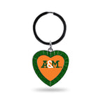 Rico Industries Ncaa Florida A&M Rattlers - Famu Green Team Color Rhinestone Heart Keychain