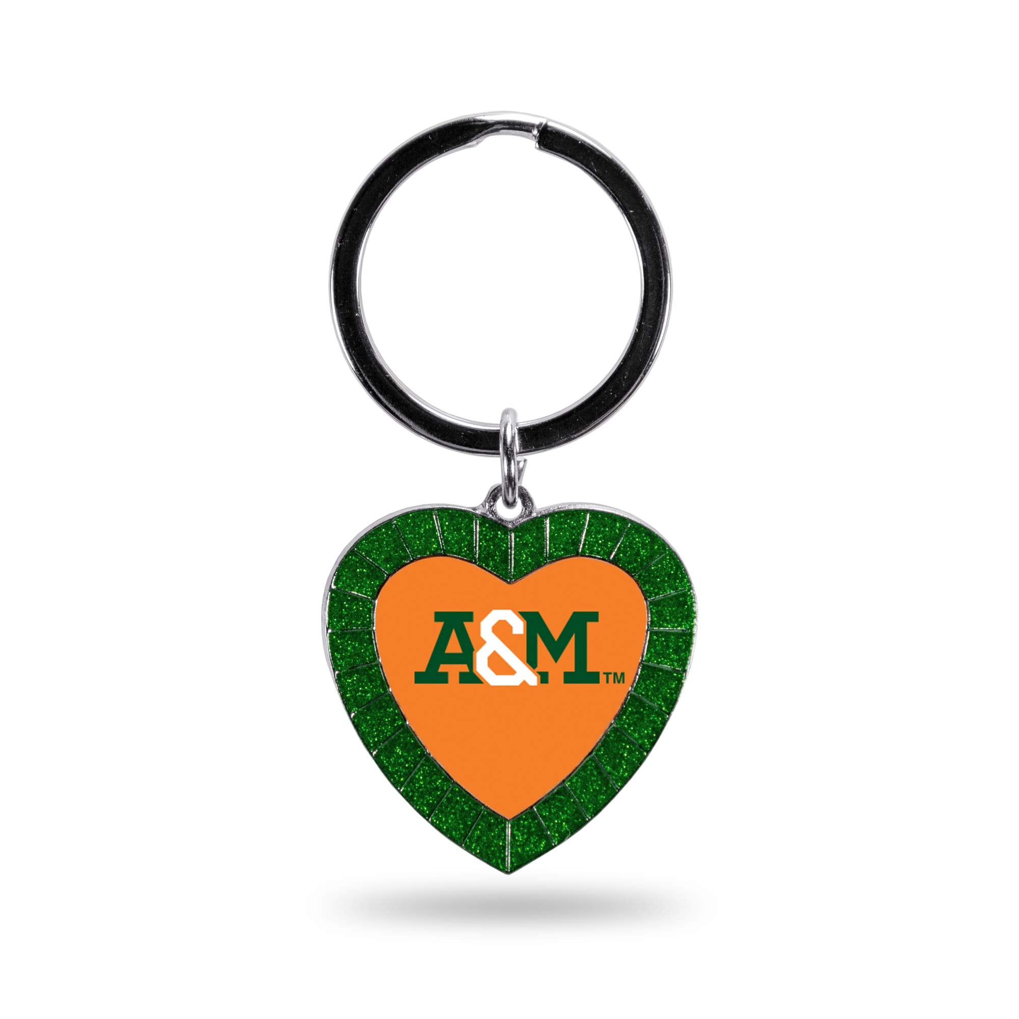 Rico Industries Ncaa Florida A&M Rattlers - Famu Green Team Color Rhinestone Heart Keychain