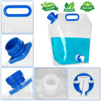 Uyghhk Collapsible Water Container, 1.3Gal Bpa Free Food Grade Clear Plastic Water Jug With Spout For Sport Camping Riding Hikin