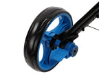 Qwik-Fold 3 Wheel Push Pull Golf Cart - Foot Brake - One Second To Open & Close! (Black/Blue)