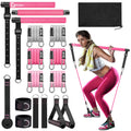Pilates Bar Kit with Resistance Bands, Adjustable 3-Section Pilates Bar with Stackable Bands Workout Equipment for Legs,Hip,Wais