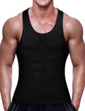 Nonecho Men Sauna Vest Neoprene Sweat Weight Loss Waist Trainer Shirt Workout Tank Top, Black, 3XLarge
