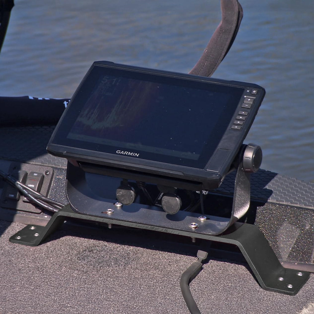 T-H Marine Kong Wave Tamer Bow Mount Sonar Bracket - Heavy Gauge Aluminum, Universal Fishfinder Electronics Mount, Over Trolling