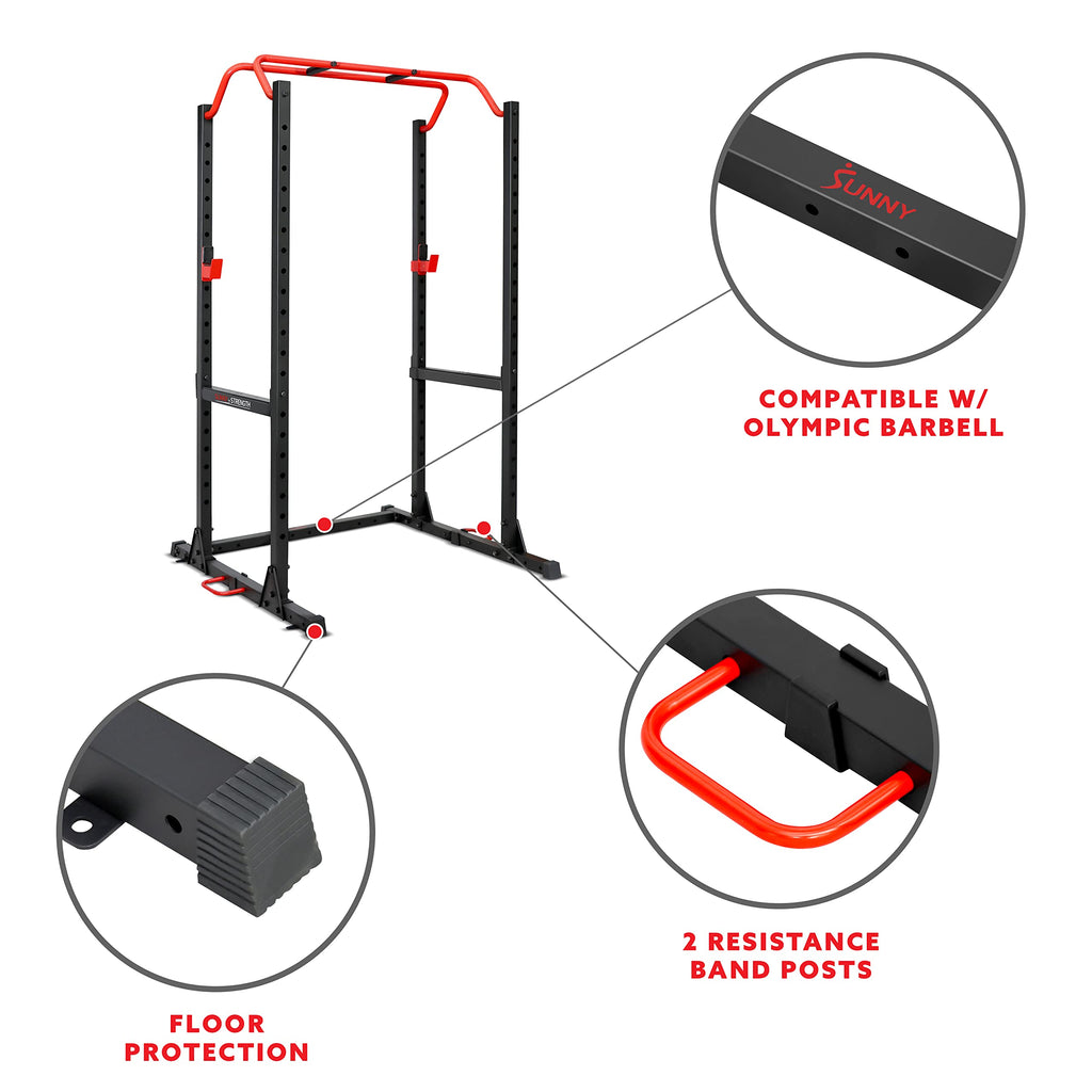 Sunny Health & Fitness Essential Power Cage Squat Rack - SF-XF921024